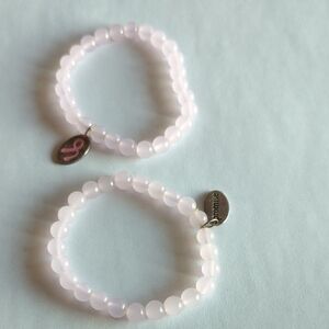Pink Breast Cancer Beaded Bracelet Set